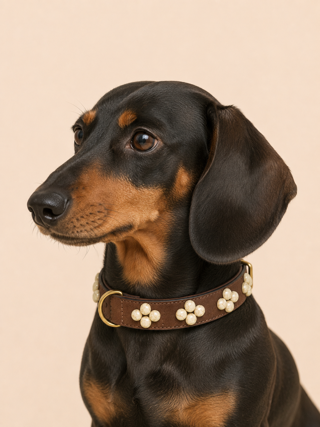 SOFT no.04 - Hundehalsband mit marmorierten Schmucksteinen