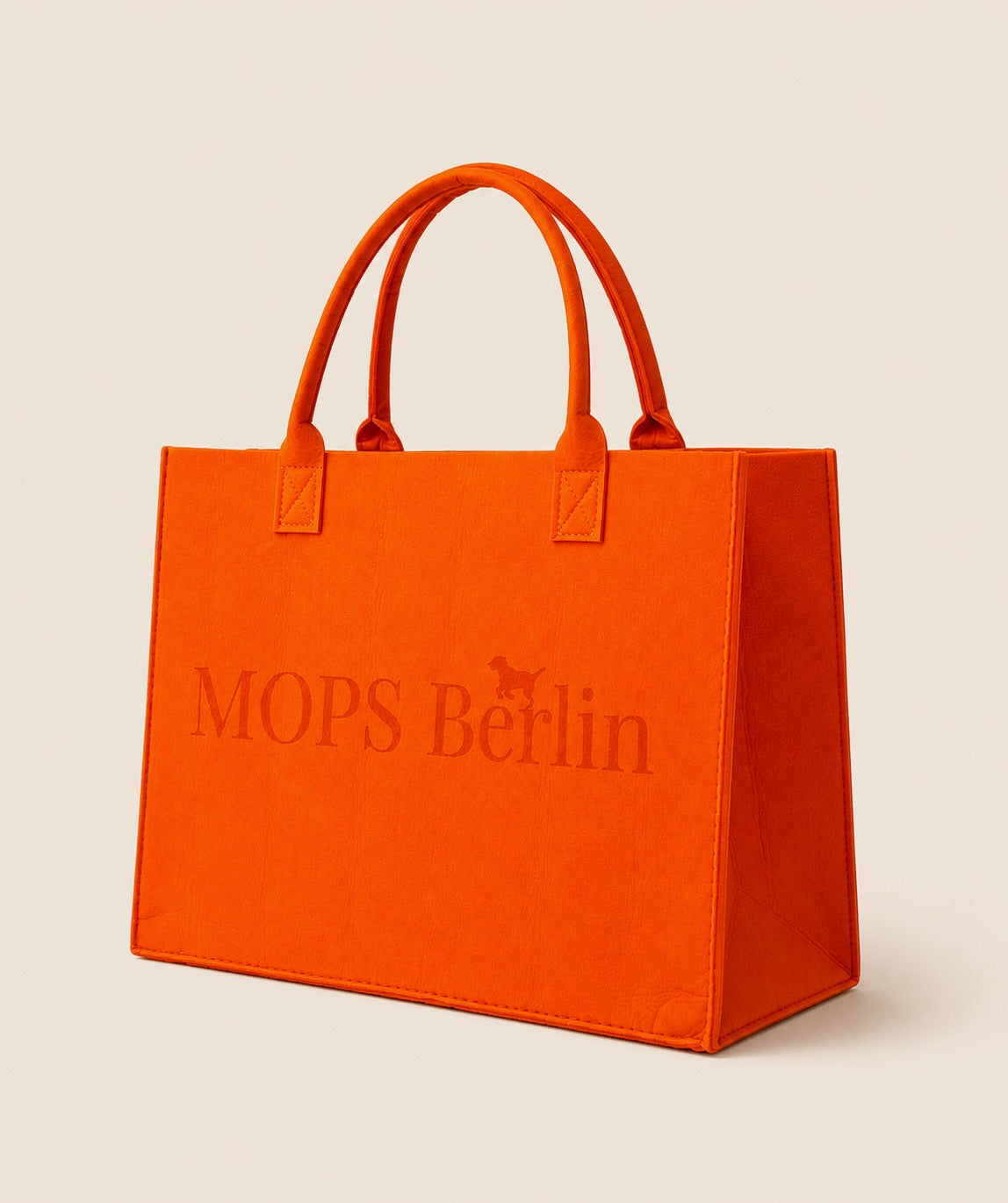 MOPS Berlin Filztasche "Orange" - Alltagstasche mit graviertem Logo