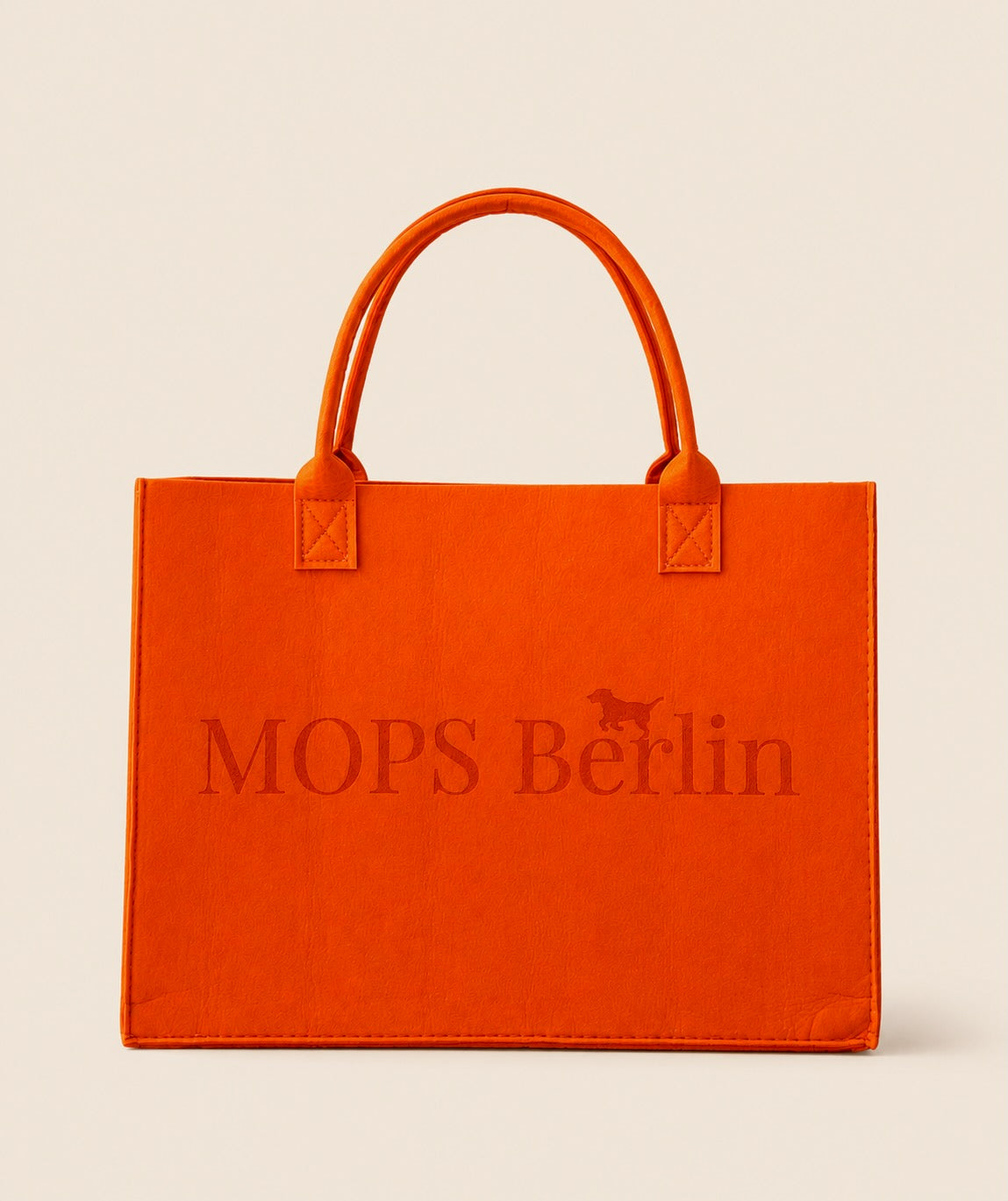 MOPS Berlin Filztasche "Orange" - Alltagstasche mit graviertem Logo
