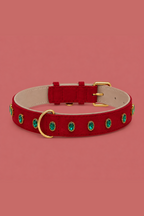 URBAN no.02 - Hundehalsband mit dunkelgrünen Kristallen