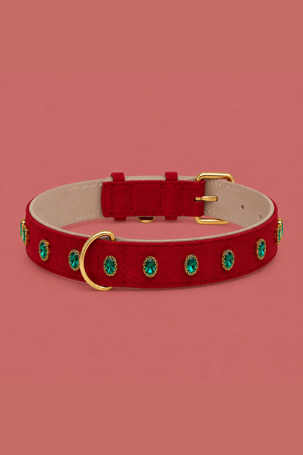 URBAN no.02 - Hundehalsband mit dunkelgrünen Kristallen