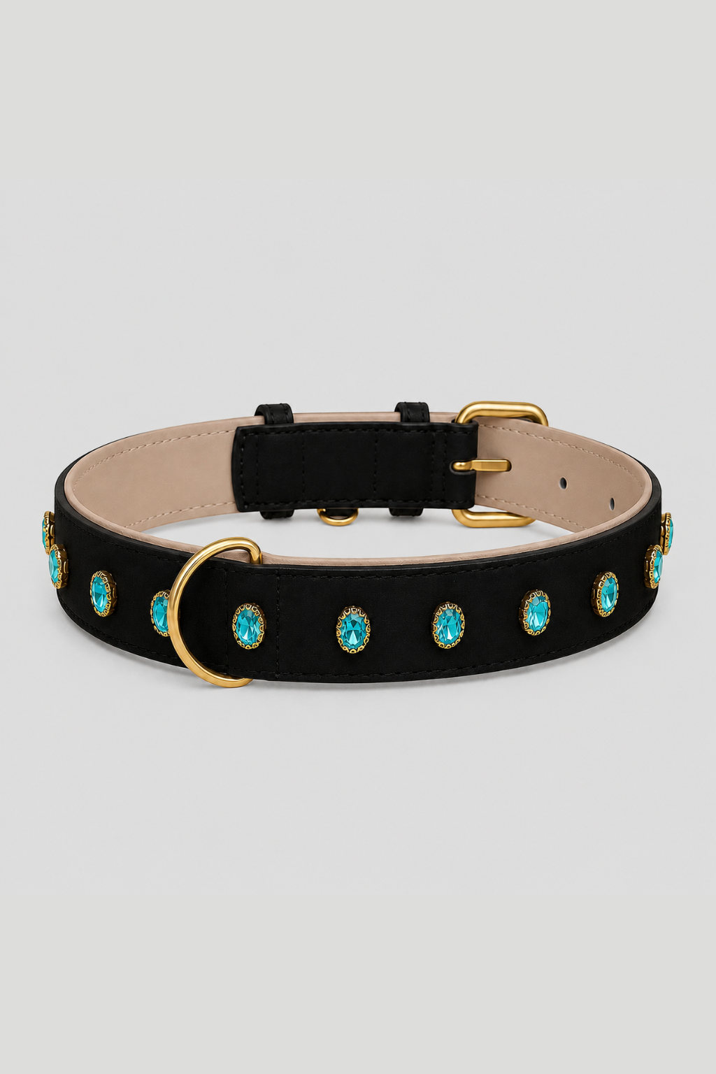 URBAN no.05 - Hundehalsband mit hellblauen Kristallen