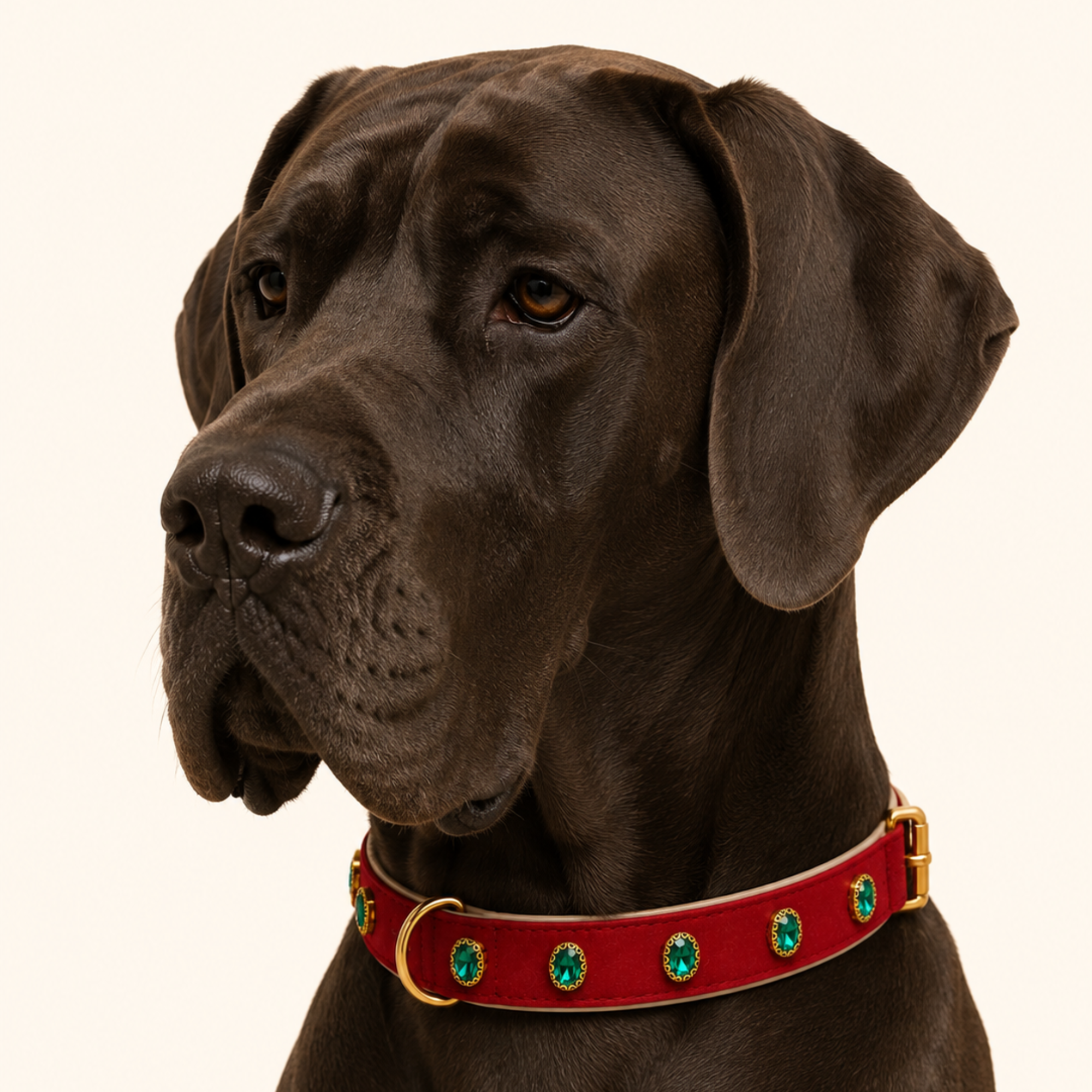 URBAN no.02 - Hundehalsband mit dunkelgrünen Kristallen