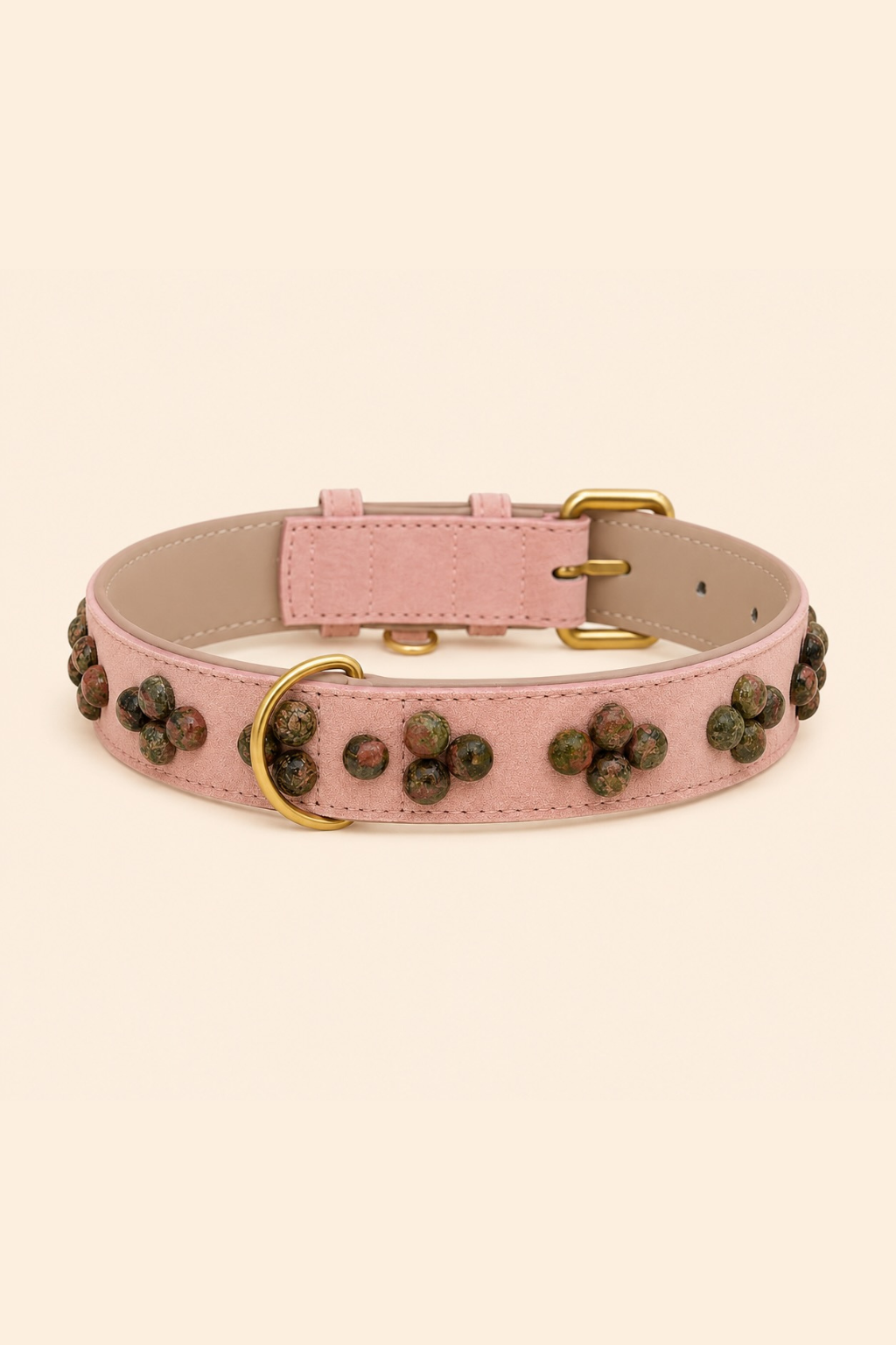 SOFT no.01 - Hundehalsband mit Edelsteinen (Unakit)