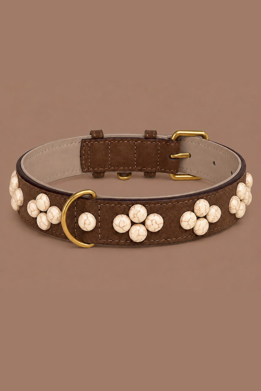 SOFT no.04 - Hundehalsband mit marmorierten Schmucksteinen