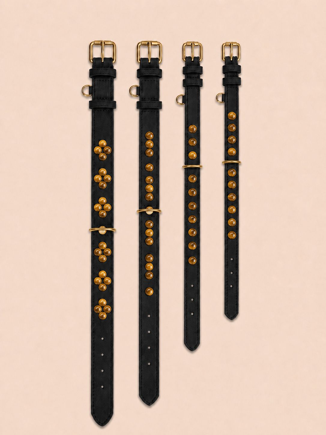 SOFT no.05 - Hundehalsband mit Edelsteinen (Tigerauge)
