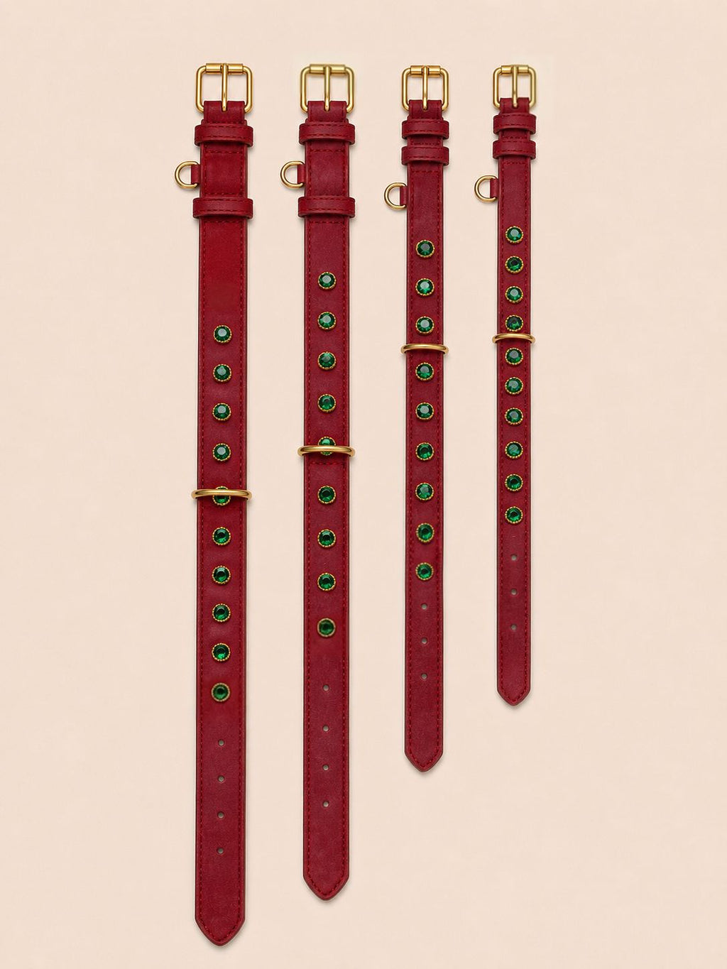 URBAN no.02 - Hundehalsband mit dunkelgrünen Kristallen