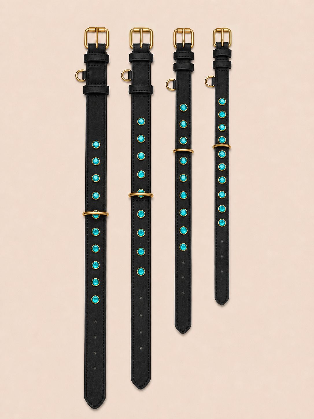 URBAN no.05 - Hundehalsband mit hellblauen Kristallen