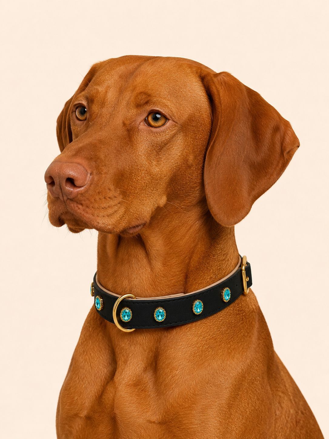 URBAN no.05 - Hundehalsband mit hellblauen Kristallen
