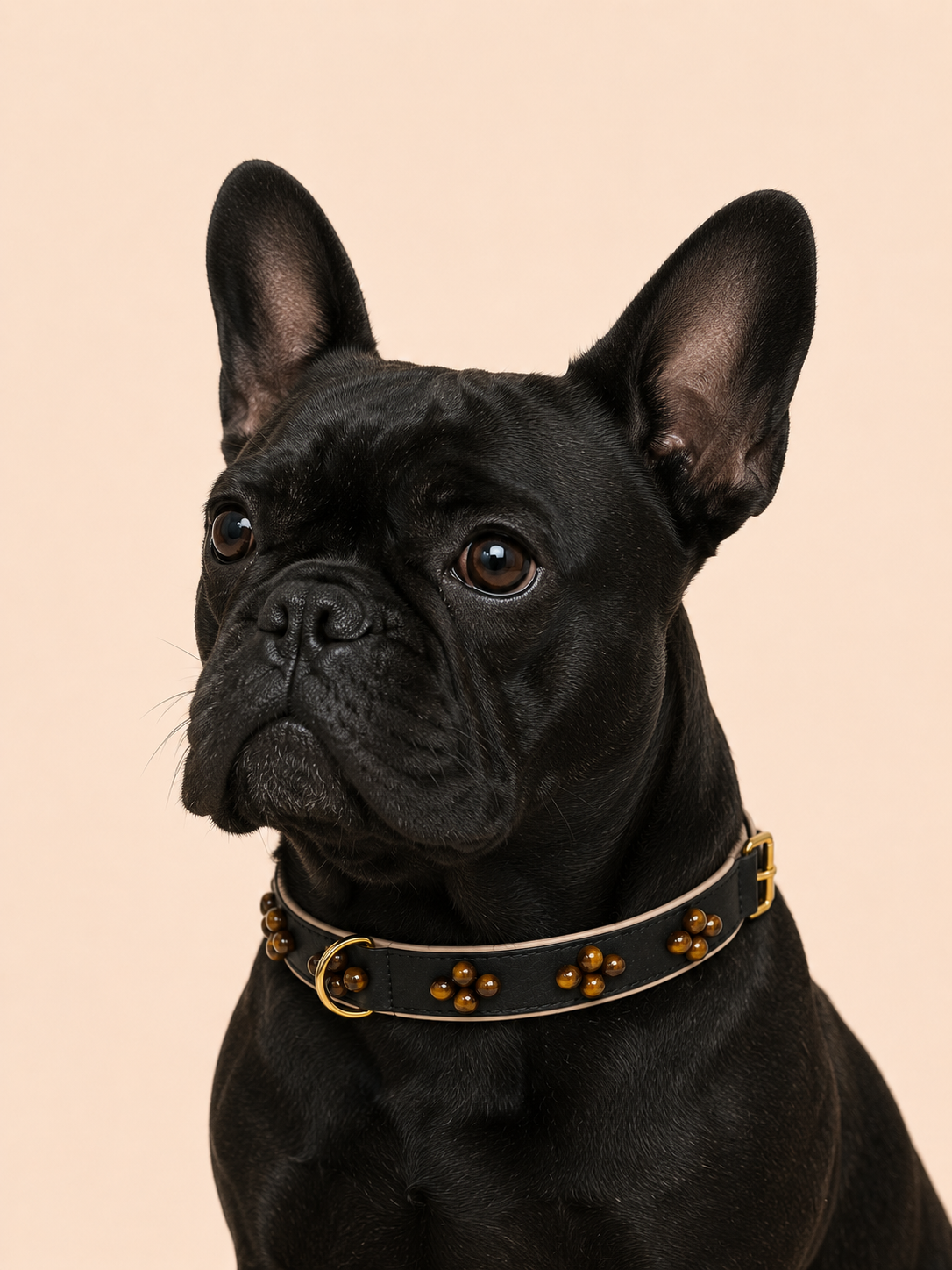 SOFT no.05 - Hundehalsband mit Edelsteinen (Tigerauge)